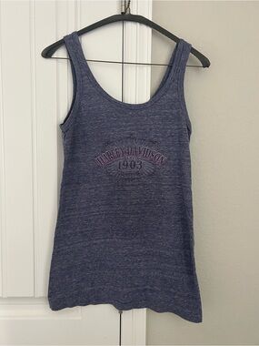 Harley-Davidson Heathered Navy Tank with Embroidered Logo